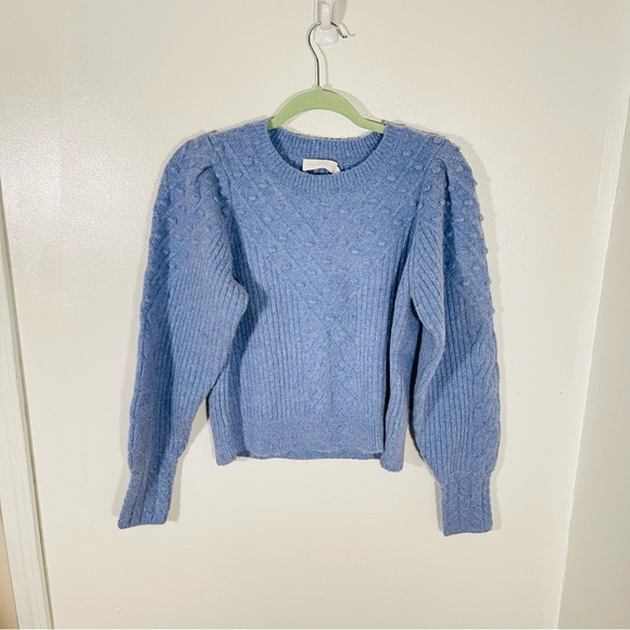 NEW Jonathan Simkhai Stella Alpaca Bouclé Crewneck Pullover Periwinkle Blue Cozy - Picture 2 of 8